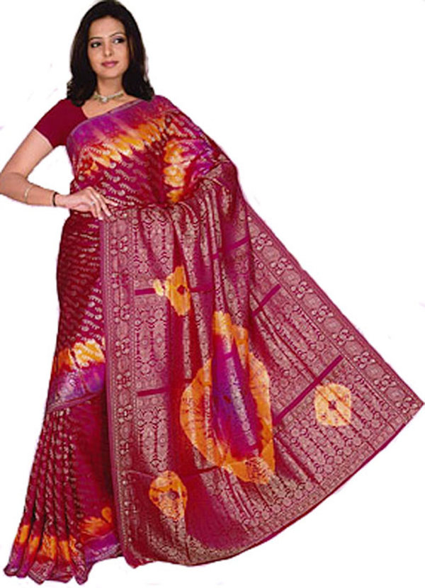 Fertig gewickelter Bollywood Sari Indien Multicolor